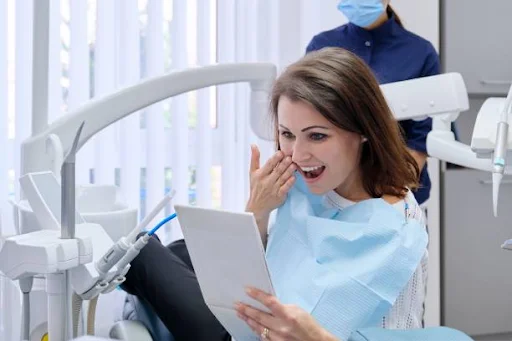 beautiful girl in dental office